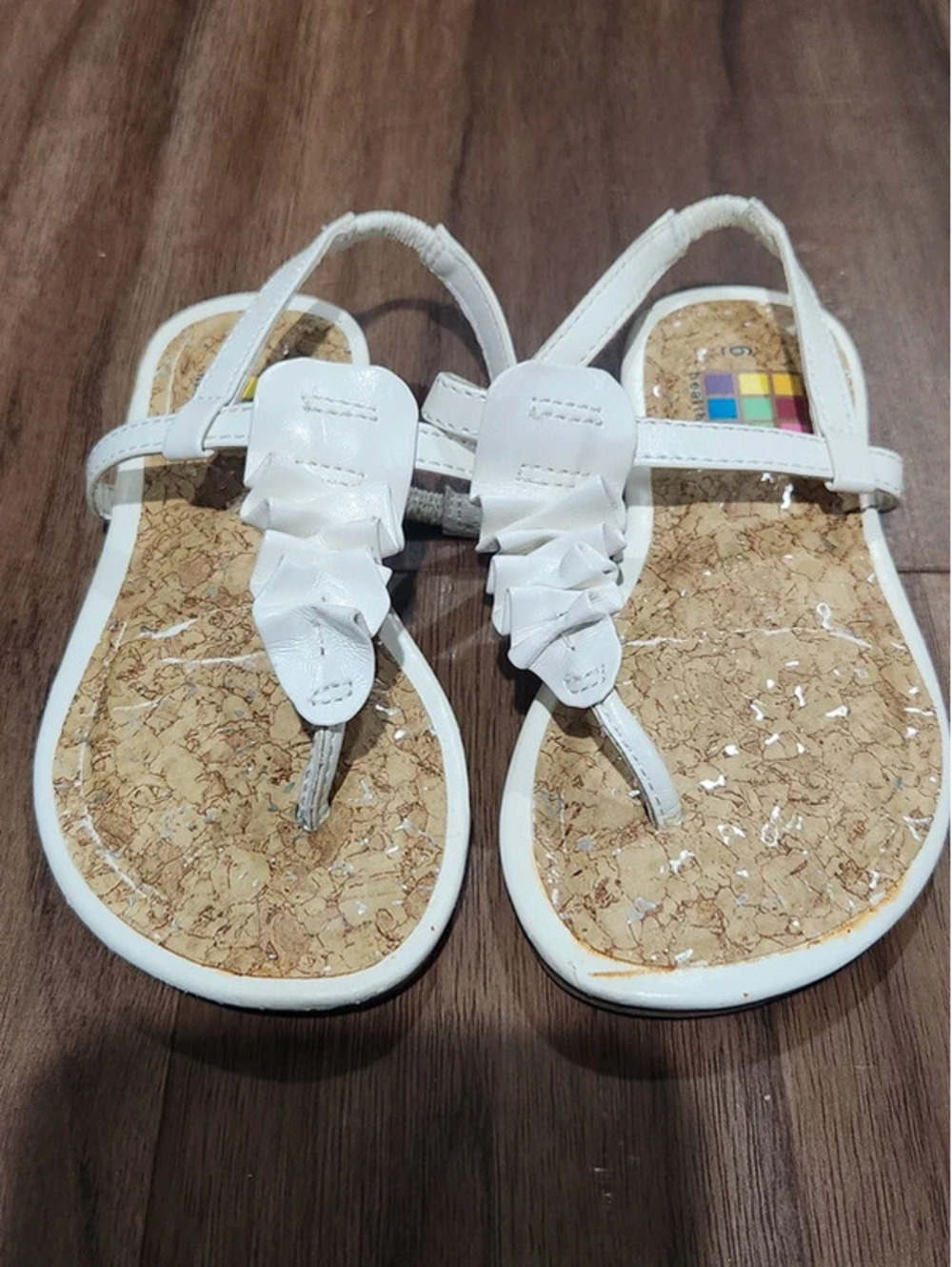 White Bamboo Toddler Sandal Sz 6